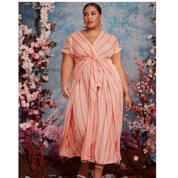 💜 ELOQUII Elements Women's Plus Size Wrap Front
Maxi Dress - Picture 4 of 7